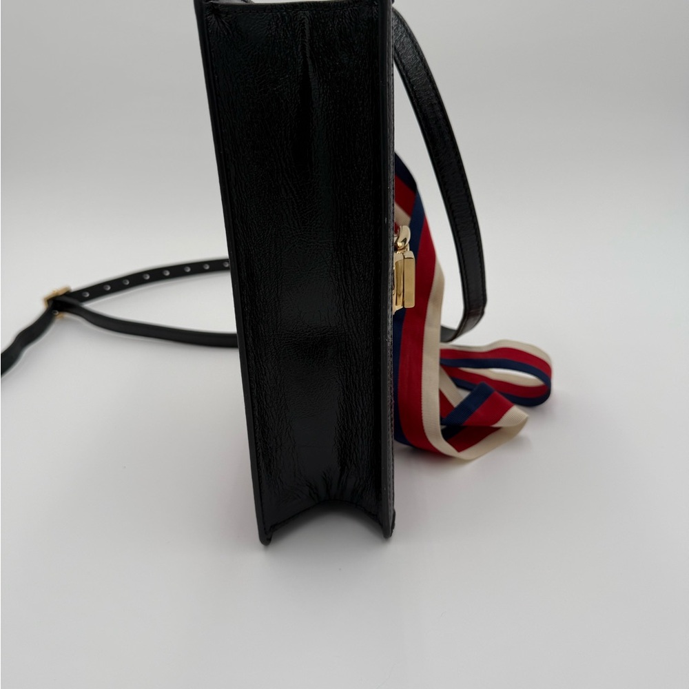 Gucci Sylvie Red and Black Crossbody Bag with Gold Chain - Picture 3 of 9